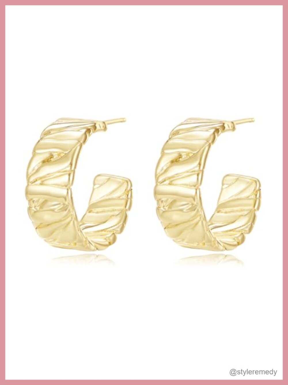 Chunky 14K Gold Hoop Earrings 23MM Statement Hoops for Women